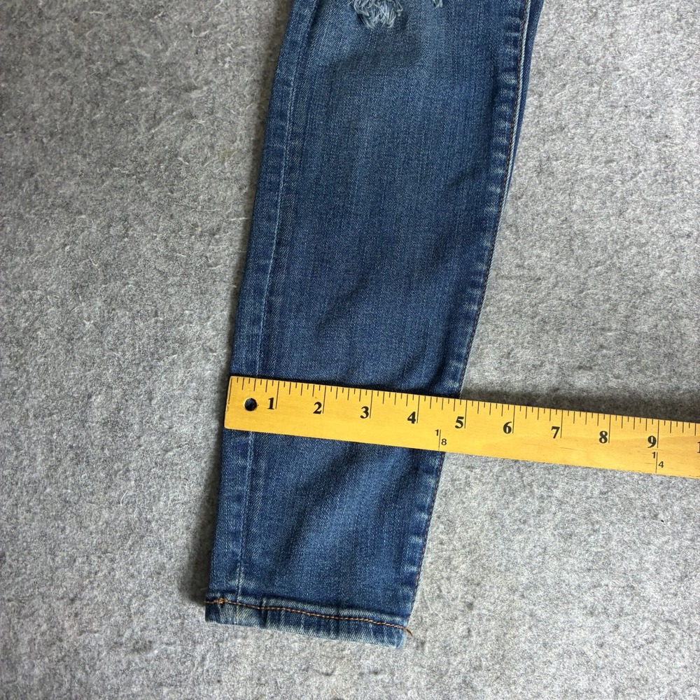 American Eagle Womens Sz 4 26x28 Next Level Stretch Distressed Skinny Jeans Blue - Picture 7 of 8